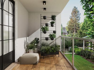 Jardinière sur pied métal noir