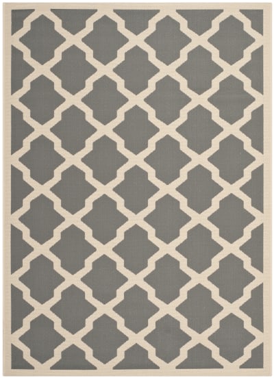 Tapis treillis en polypropylène gris/beige, 201 x 290 cm