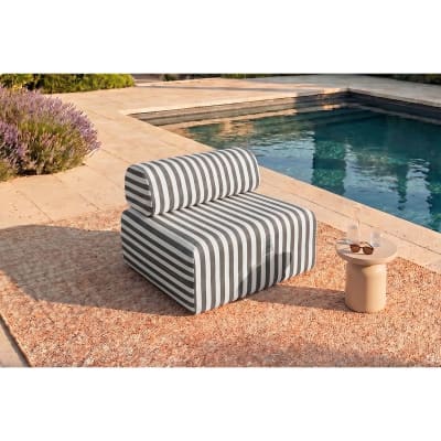 Fauteuil convertible 1 place tissu imperméable gris anthracite