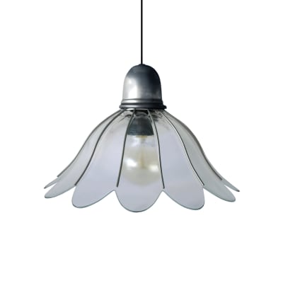 Suspension métal  cable cloche anthracite  D31cm