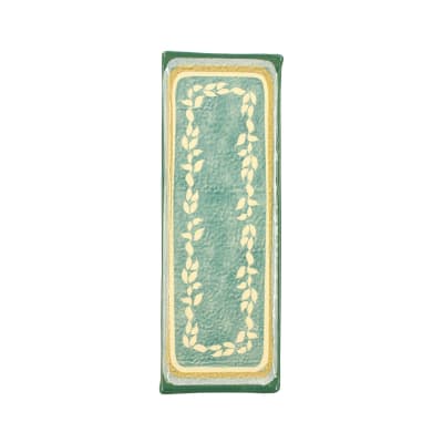 Assiette de présentation rectangulaire en faïence verte