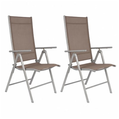 Chaise de jardin beige aluminium h105xl57xl56cm