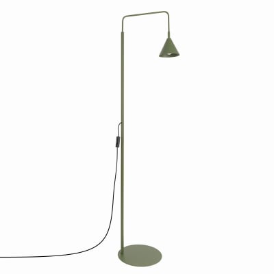 Lampadaires acier vert olive h 165 cm