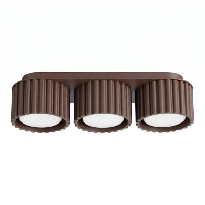 Plafonniers aluminium marron h 8 cm