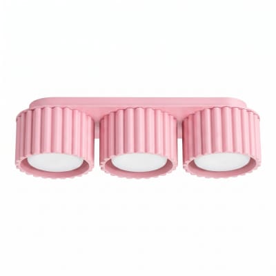 Plafonniers aluminium rose h 8 cm