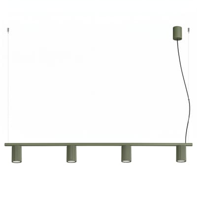 Lustres aluminium vert olive h 212 cm