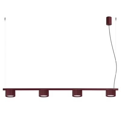 Lustres aluminium bordeaux h 208 cm