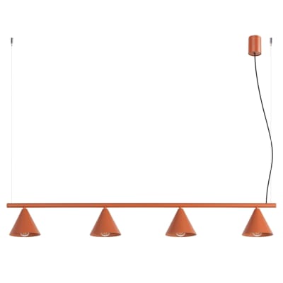Lustres acier ocre rouge h 215 cm