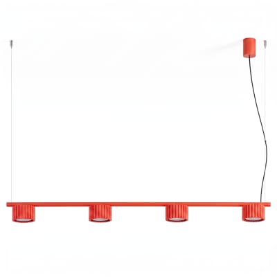 Lustres aluminium rouge h 208 cm