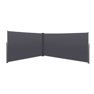 Store latéral en aluminium gris foncé rétractable 200x600x3 cm