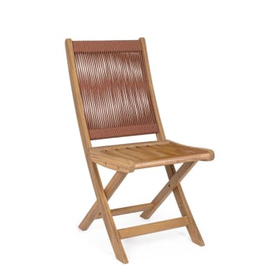 Lot de 4 chaises pliantes en bois d'acacia