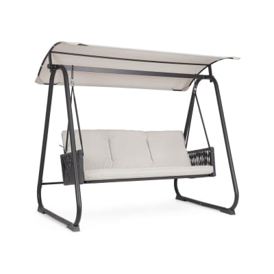 Fauteuils suspendus 3 places avec structure en acier anthracite