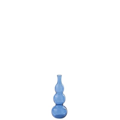 Vase boule en verre bleu 17x17x48 cm
