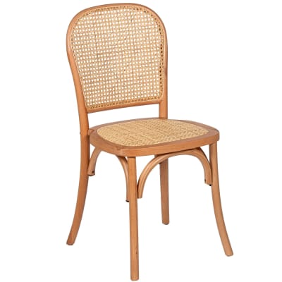 Chaise classique bois d'hêtre et cannage rotin 45x48x96cm