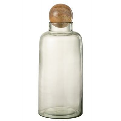 Vase avec boule en verre transparent 16x16x37 cm