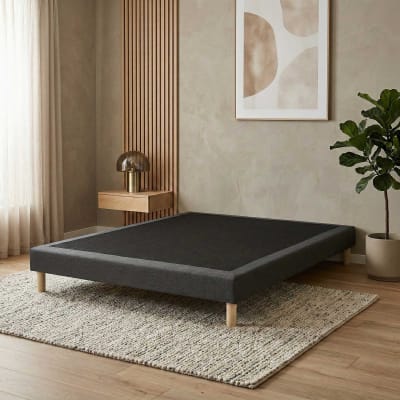 Sommier tapissier à lattes fixes 140x200 sommier gris