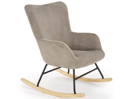 Rocking chair confort avec accoudoirs en velours de polyester