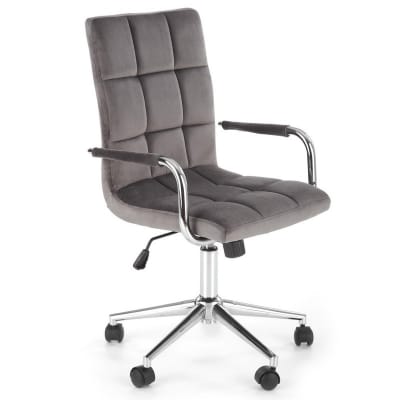 Siège de bureau enfant en velours de polyester gris