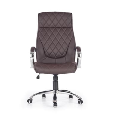 Fauteuil de bureau en cuir capitonné marron