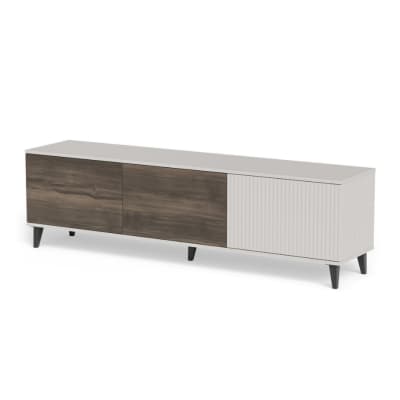 Meuble TV contemporain  aspect noyer beige 180cm