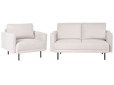 Set de canapés 3 personnes en tissu beige