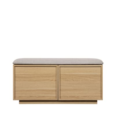 Banc d'entrée avec rangement à chaussures en bois l100cm - bois clair