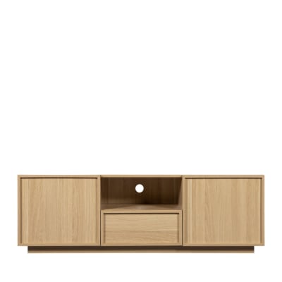 Meuble tv 2 portes 1 tiroir en bois - bois clair