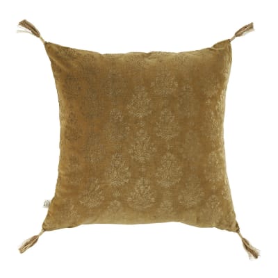 Housse de coussin en velours - bronze et doré - 50 x 50 cm