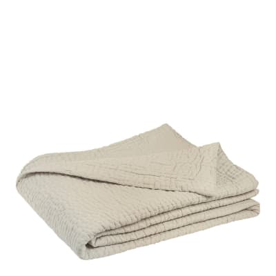 Dessus de lit coton - mastic - 260 x 240 cm