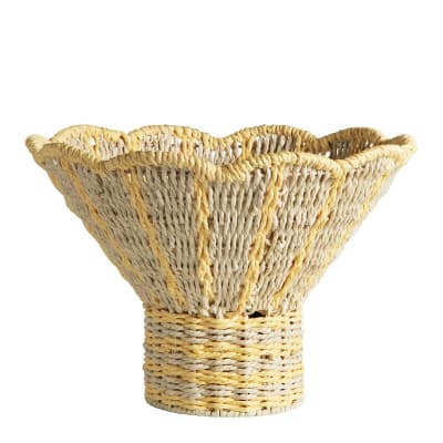 Coupe décorative en corde de papier - naturel et curry - diam. 36 cm