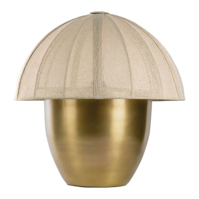 Lampe en métal doré - abat-jour en tissu crème - ø 48 x 50 cm