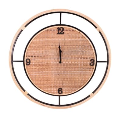 Horloge en rotin et bambou 60cm