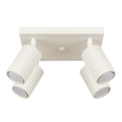 Plafonnier carré avec 4 spots beiges orientables