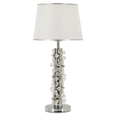 Lampe de table en métal avec fleurs en résine, ø 35 x 74 cm