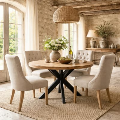 Table ronde diam. 100 cm en bois clair