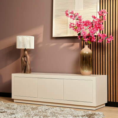 Meuble tv 150 cm 3 portes en manguier sable