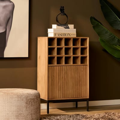 Meuble bar de salon en bois, 1 porte