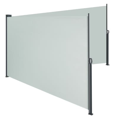 Store latéral double extensible toile déperlante gris 600x9x160cm