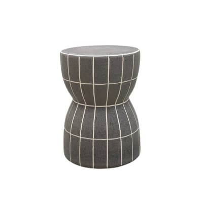 Tabouret / meuble d'appoint en céramique couleur gris