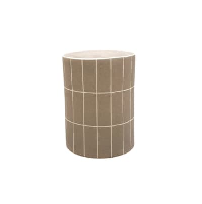 Tabouret / meuble d'appoint en céramique couleur sable