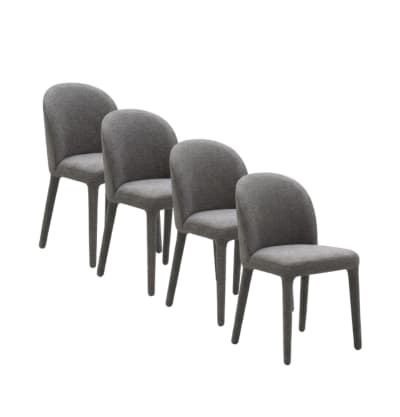 Lot de 4 chaises rembourrées couleur pierre et pieds rembourrés
