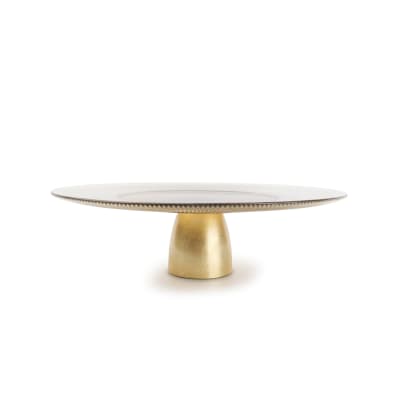 Fourchette à gâteau or en verre 33xh10cm