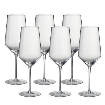 6 verres à vin rouge transparent h24cm