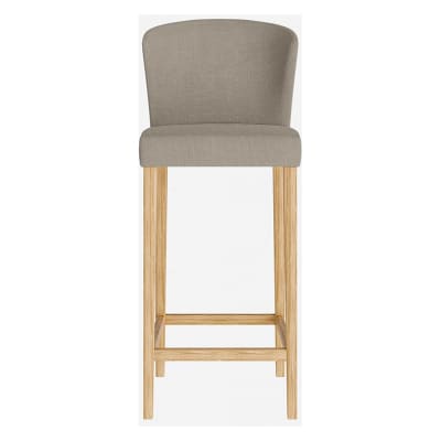 Tabouret haut de bar en tissu - gris