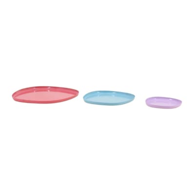 Set de 3 plateaux forme organique en fer coloré