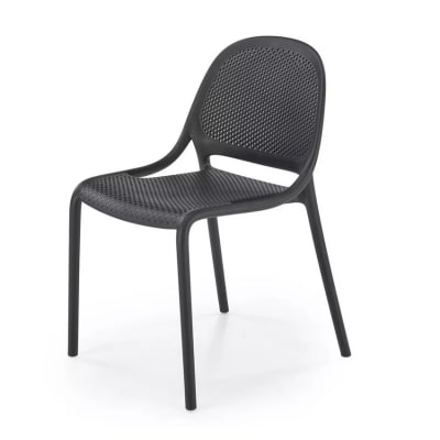 Chaise de jardin empilable en polypropylène noir