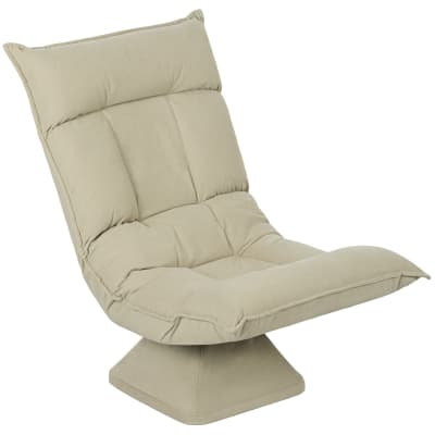 Chaise de sol pivotante pliable dossier réglable velours beige