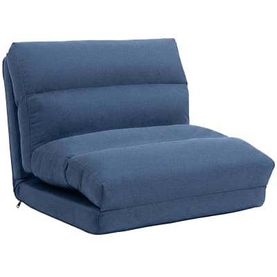 Chaise de sol pliante dossier ajustable tissu bleu foncé