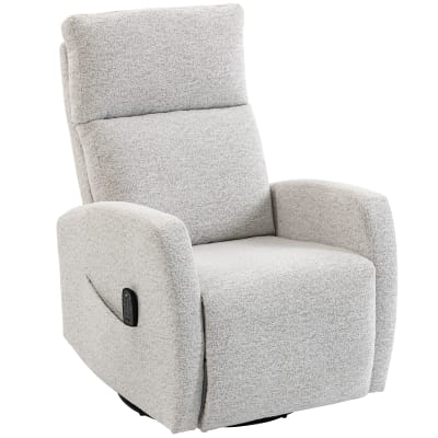 Fauteuil inclinable de massage chauffage rotation 360° chenille crème