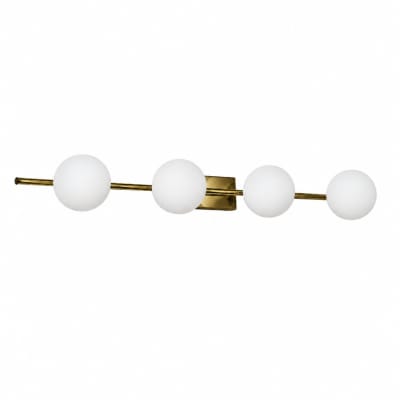 Applique murale métal doré verre opale 4 globes ø11 cm g9